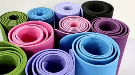 Упражнения для тренировок, спортивные, нескользящие, экологически чистые, устойчивые, биоразлагаемые, коврик для йоги для фитнеса, пригодный для вторичной переработки, черный коврик для йоги из ТПЭ